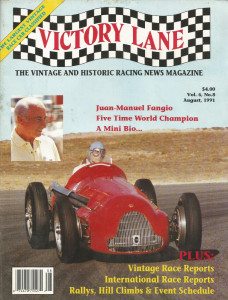 VICTORY LANE 1991 AUG - THE VINTAGE & HISTORIC RACING NEWS MAGAZINE